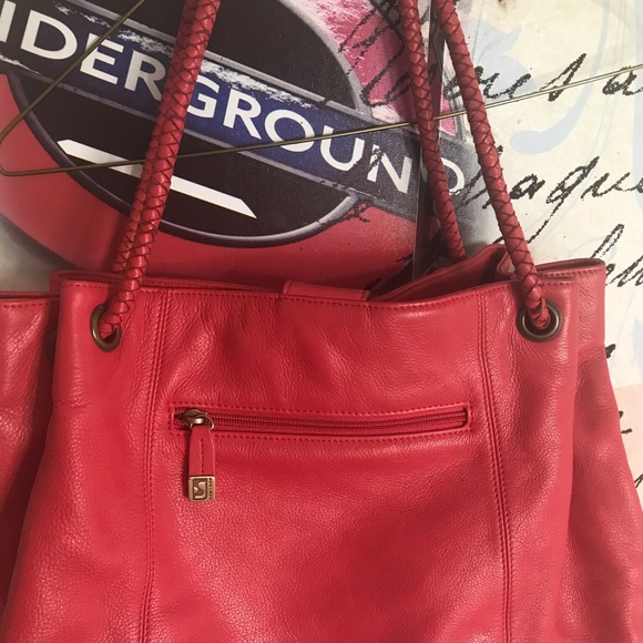 Soprano lamb leather coral handbag - Picture 5 of 8